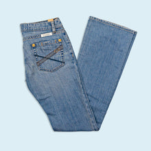 Lade das Bild in den Galerie-Viewer, Fox Denim Hose "Girlie Stevie Jean Low Waist Bootcut" 00er Sample, blau, 28/32