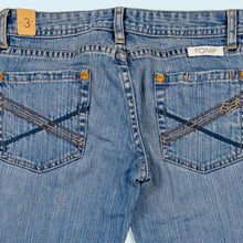 Lade das Bild in den Galerie-Viewer, Fox Denim Hose "Girlie Stevie Jean Low Waist Bootcut" 00er Sample, blau, 28/32