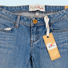 Lade das Bild in den Galerie-Viewer, Fox Denim Hose "Girlie Stevie Jean Low Waist Bootcut" 00er Sample, blau, 28/32