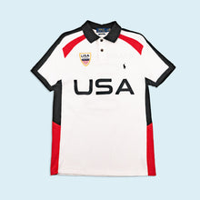 Lade das Bild in den Galerie-Viewer, Polo Ralph Lauren Poloshirt "custom fit USA", weiß, M/L Damen