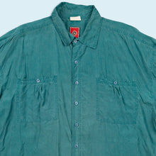 Lade das Bild in den Galerie-Viewer, Hemd "100% Seide" 90er, blau, XL