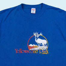 Lade das Bild in den Galerie-Viewer, Jerzees by Russell T-Shirt "Yellowstone Park" 1983 Made in the USA single stitch, blau, L schmal