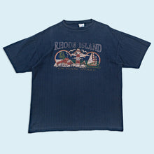 Lade das Bild in den Galerie-Viewer, Cal Cru T-Shirt dick "Rhode Island" 90er Made in the USA single stitch, blau, XL