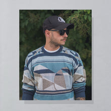 Lade das Bild in den Galerie-Viewer, Jockey Strickpullover 90er, blau, S/M