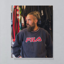 Lade das Bild in den Galerie-Viewer, Fila Sweatshirt "Logo" 90er, blau, L/XL breit