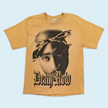 Lade das Bild in den Galerie-Viewer, Gildan Ultra Cotton T-Shirt "2Pac Death Row Gold Glitter" 2000er Made in Honduras, braun/beige, L