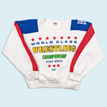 Lade das Bild in den Galerie-Viewer, Everlast Sweatshirt "World Class Wrestling" 80er/90er Made in the USA, weiß, XS/S