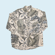 Lade das Bild in den Galerie-Viewer, Only You Hemd "crazy Pattern" 90er, grau, M/L