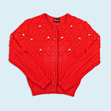 Lade das Bild in den Galerie-Viewer, Sigi Scheiber Strickjacke "trachten" 80er Made in Tyrol, rot, XS/S