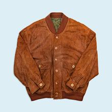 Lade das Bild in den Galerie-Viewer, New Fast Bomberjacke "echtes Leder" 90er, braun, M/L