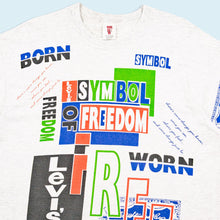 Lade das Bild in den Galerie-Viewer, Levis T-Shirt 90er single stitch Made in the USA, grau, M/L breit