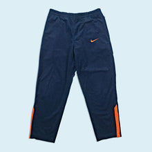 Lade das Bild in den Galerie-Viewer, Nike Trainingshose "Mini Swoosh Velours" 90er, blau/orange, M