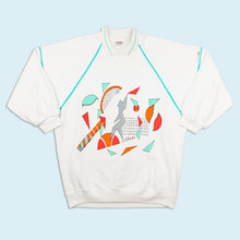 Lade das Bild in den Galerie-Viewer, Ellesse Sweatshirt "Tennis" 80er/90er Made in Portugal, weiß, M/L Damen kurze Ärmel