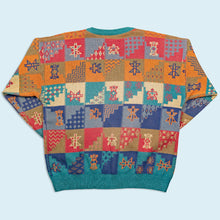Lade das Bild in den Galerie-Viewer, Strickpullover - crazy pattern - 90er Made in Italy, mehrfarbig, L
