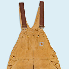 Lade das Bild in den Galerie-Viewer, Carhartt Latzhose - double knee carpenter gefüttert - 90er Made in the USA, braun, 34/28