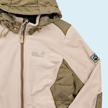 Lade das Bild in den Galerie-Viewer, Jack Wolfskin Softshell Jacke fleece lined, grau/beige, XS/S Damen