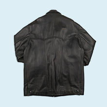 Lade das Bild in den Galerie-Viewer, Skin's Ledermantel heavy - echtes Leder - 80er/90er, schwarz, XXL/XXXL