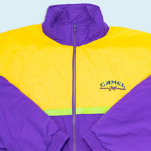 Lade das Bild in den Galerie-Viewer, Chase Authentics Jacke - Camel Smokin Joes Racing - 90er Made in the USA, gelb/lila, XL/XXL
