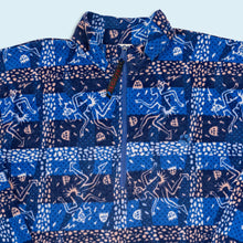 Lade das Bild in den Galerie-Viewer, Jack Wolfskin Quarter Zip Fleece dünn - Teclite crazy Pattern - 90er Made in Italy, blau, XL