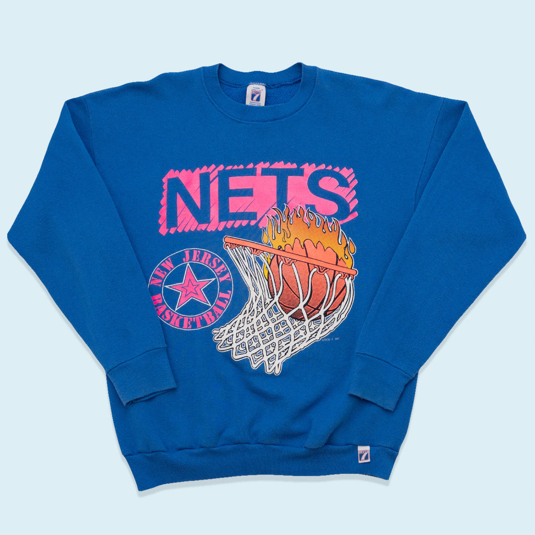 Logo 7 Sweatshirt New Jersey Nets Made in the USA 90er, blau, M/L
