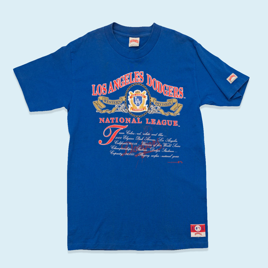 Nutmeg T-Shirt LA Dodgers 1991 Made in the USA Single Stitch, blau, XXL sehr schmal
