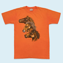 Lade das Bild in den Galerie-Viewer, Skimmers T-Shirt "Pferde" 1988 Made in the USA Single Stitch, orange, M