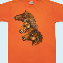 Lade das Bild in den Galerie-Viewer, Skimmers T-Shirt "Pferde" 1988 Made in the USA Single Stitch, orange, M