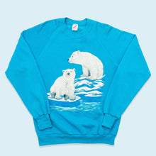 Lade das Bild in den Galerie-Viewer, Jerzees Sweatshirt "Eisbär" 1989 Made in the USA, blau, M/L