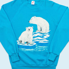 Lade das Bild in den Galerie-Viewer, Jerzees Sweatshirt "Eisbär" 1989 Made in the USA, blau, M/L