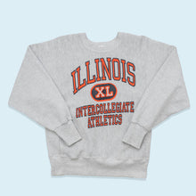Lade das Bild in den Galerie-Viewer, Rugged Sweats Sweatshirt Illinois Reverse Weave 80er Made in the USA, grau, M/L