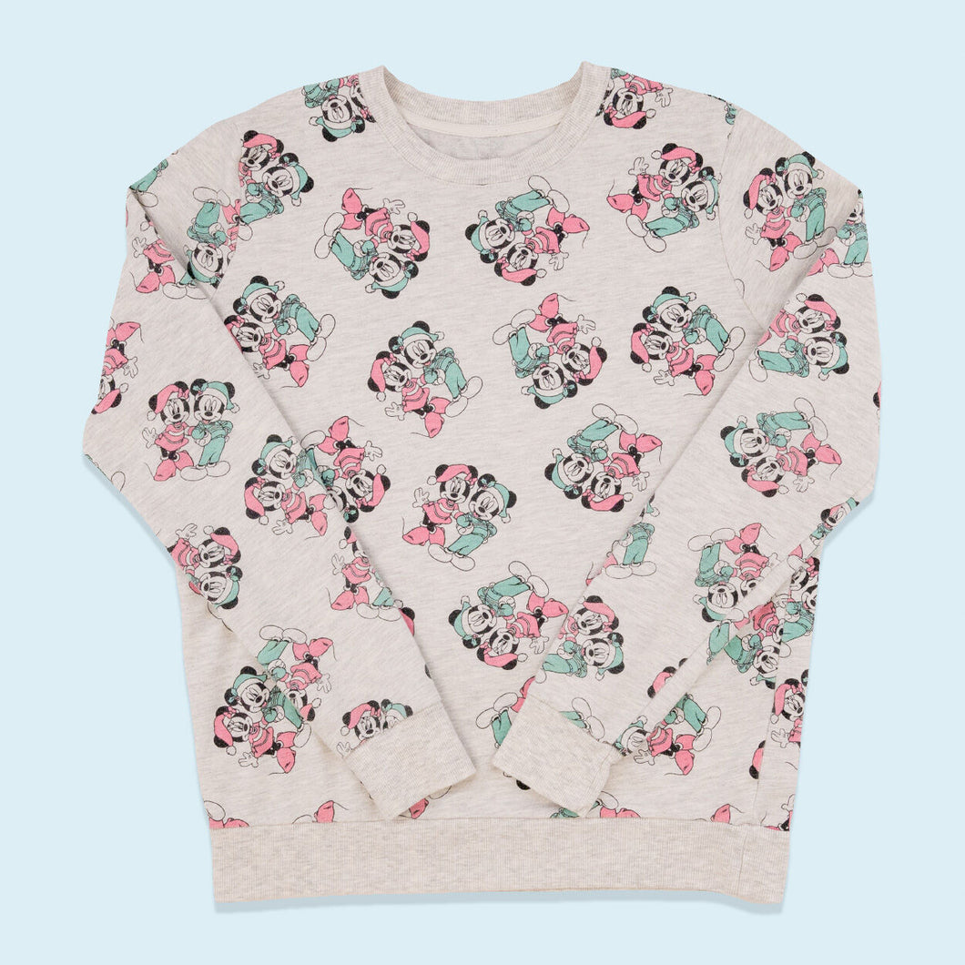 Disney Sweatshirt Mickey & Minnie Christmas, grau, S/M