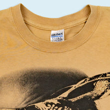 Lade das Bild in den Galerie-Viewer, Gildan Ultra Cotton T-Shirt "2Pac Death Row Gold Glitter" 2000er Made in Honduras, braun/beige, L