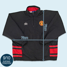 Lade das Bild in den Galerie-Viewer, Umbro Trainingsjacke/ Quarter Zip "Manchester United" 90er, schwarz, XXL breit