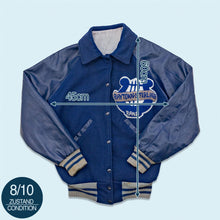 Lade das Bild in den Galerie-Viewer, College Jacke "Baytown-Sterling Band" 80er, blau, XS/S
