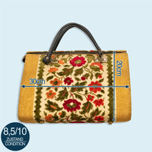 Lade das Bild in den Galerie-Viewer, Handtasche "Blumen" 50er/60er, grün/beige