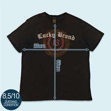 Lade das Bild in den Galerie-Viewer, Lucky Brand T-Shirt "classic fit" 00er Made in Guatemala, schwarz, XL