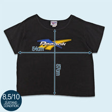 Lade das Bild in den Galerie-Viewer, Reebok Top/T-Shirt Damen 90er Made in the USA, schwarz, L/XL