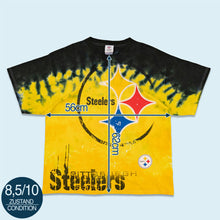 Lade das Bild in den Galerie-Viewer, NFL Team T-Shirt "Pittsburgh Steelers" 00er, gelb batik, L/XL