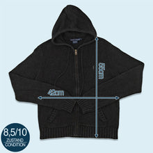 Lade das Bild in den Galerie-Viewer, Ralph Lauren Zip Hoodie gestrickt, schwarz, XS/S Damen