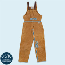 Lade das Bild in den Galerie-Viewer, Carhartt Latzhose "gefüttert" 90er Made in the USA, braun, 32/28 für Damen