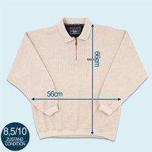 Lade das Bild in den Galerie-Viewer, Wind Polo Sweatshirt "Limited Edition" 90er Made in Portugal, beige, L