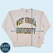 Lade das Bild in den Galerie-Viewer, Champion Sweatshirt "West Virginia University" 90er Made in the USA, grau, M