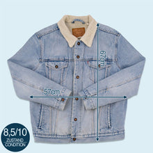 Lade das Bild in den Galerie-Viewer, Levi's Jeansjacke "sherpa lined", blau, L
