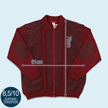 Lade das Bild in den Galerie-Viewer, Tabaroni Jacke dünn "Strick & Leder" Made in Italy, rot, XL