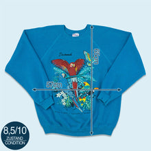 Lade das Bild in den Galerie-Viewer, Hanes Sweatshirt "Save our tropical Rainforest" 1990 Made in the USA, blau, L