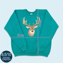 Lade das Bild in den Galerie-Viewer, Fruit of the Loom Sweatshirt "Deer" 80er/90er Made in the USA, blau, L/XL