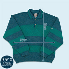 Lade das Bild in den Galerie-Viewer, Fruit of the Loom Strickpullover 90er Made in Italy, blau, M/L