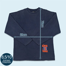 Lade das Bild in den Galerie-Viewer, One 2 Three Sweatshirt 90er, blau, XXL