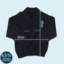 Lade das Bild in den Galerie-Viewer, Strickjacke 80er, blau, M