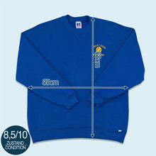Lade das Bild in den Galerie-Viewer, Russell Athletic Sweatshirt "Wheat Ride" 90er Made in the USA, blau, L/XL